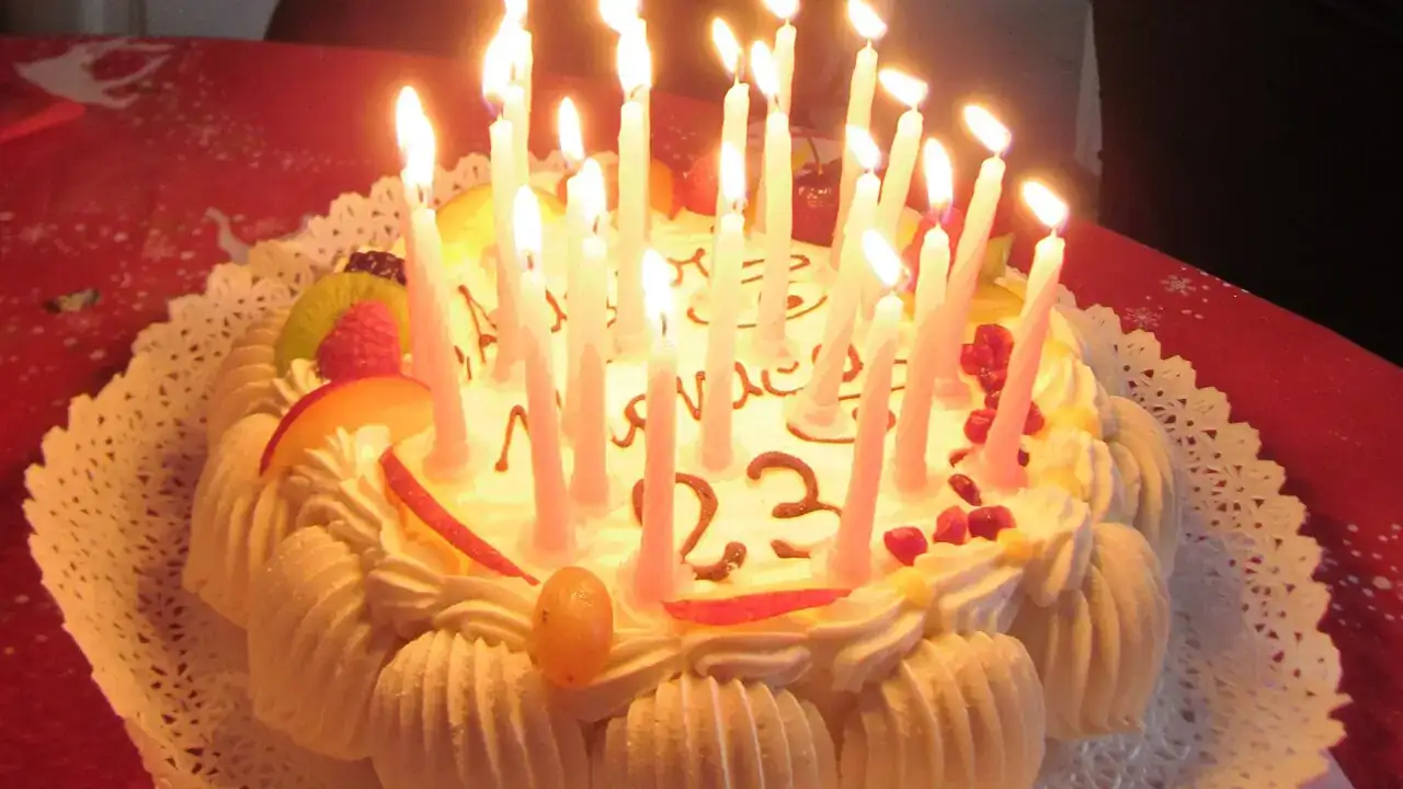 Birthday cake with candles